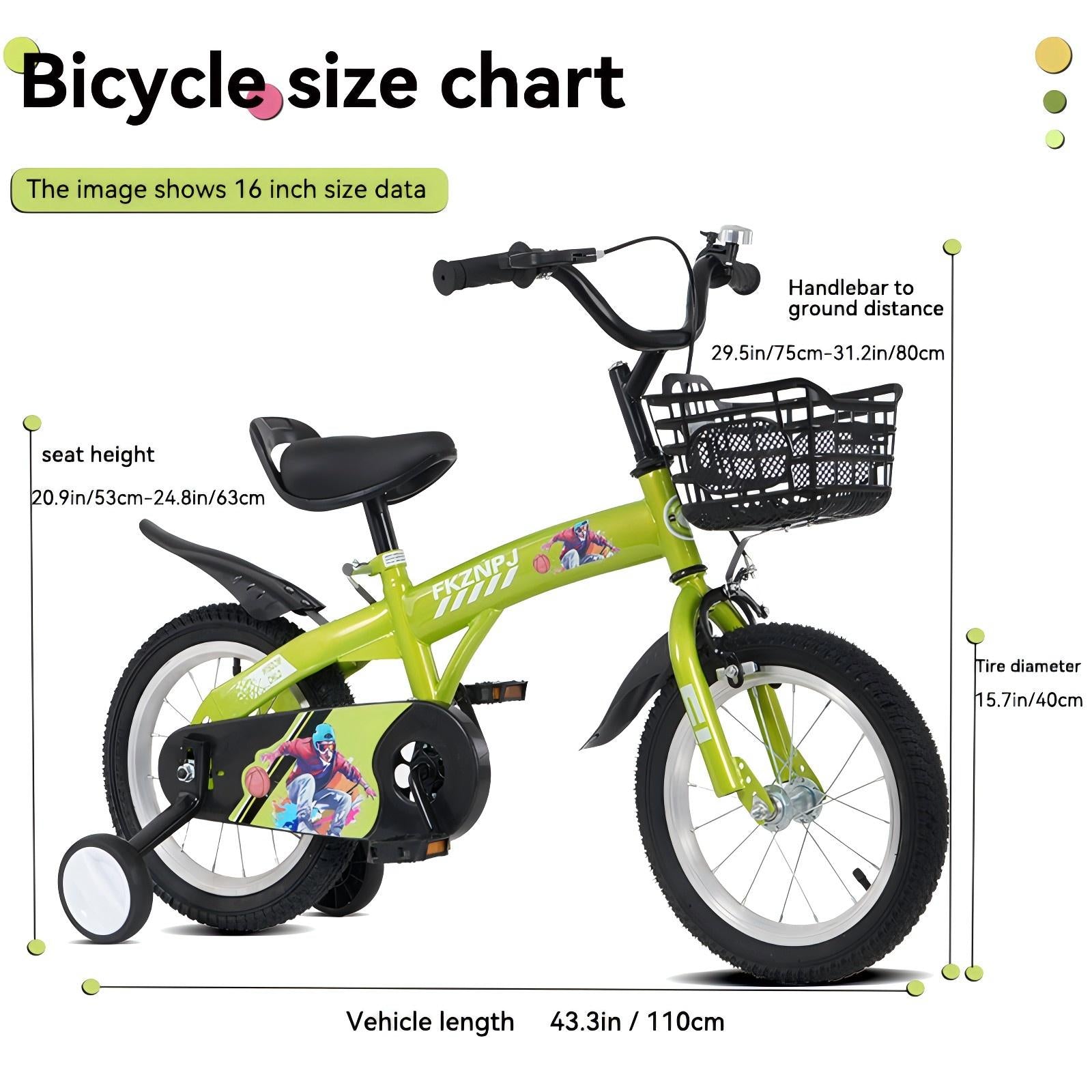 AJOOSOS 16/18" Kids Bike, Fits Riders 41" - 57", Aged 4-10 Years, 150 Lbs Max Load