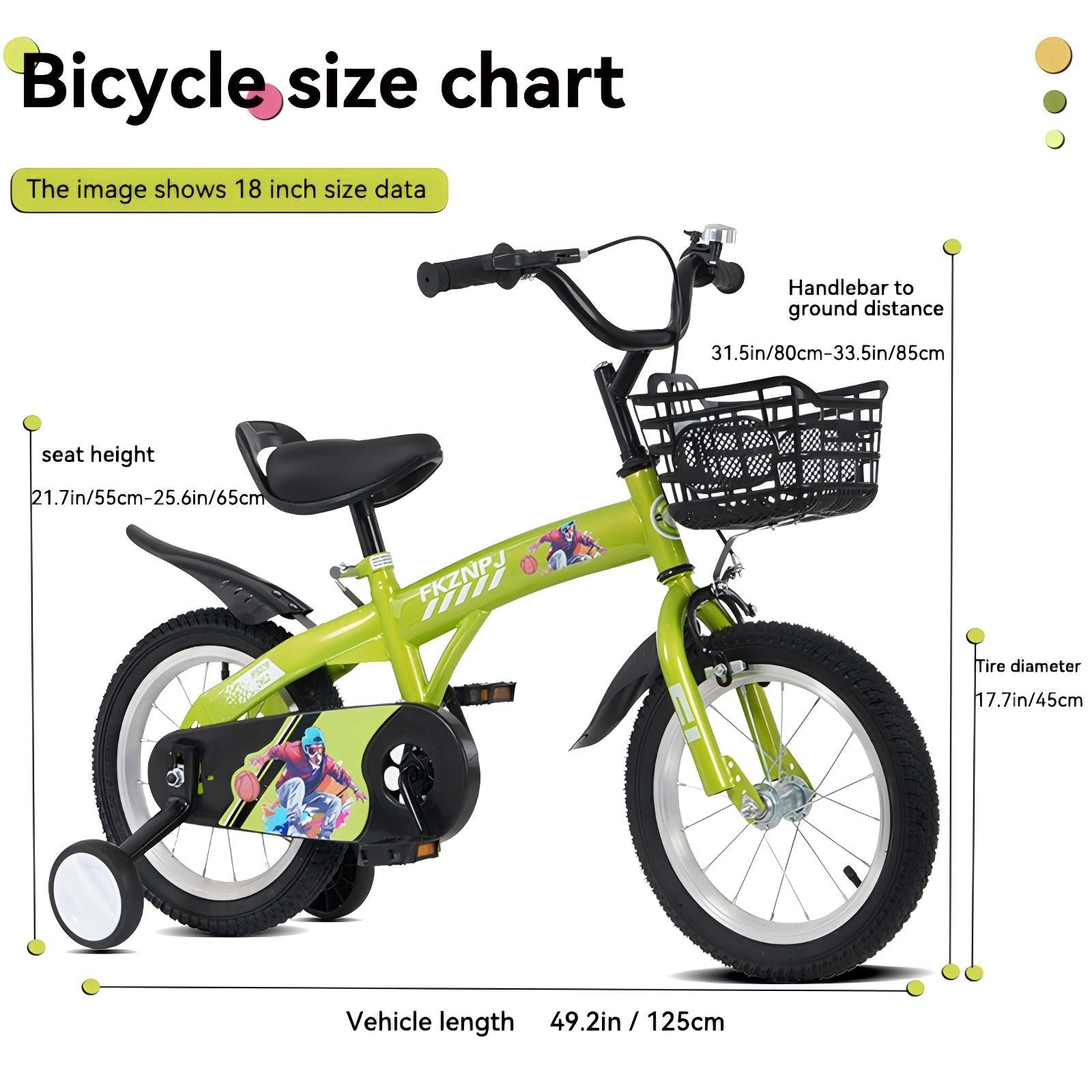 AJOOSOS 16/18" Kids Bike, Fits Riders 41" - 57", Aged 4-10 Years, 150 Lbs Max Load