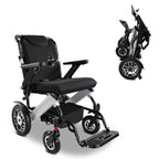 Premium Foldable Power Wheelchair with Swappable 24V Battery, Anti-Tip Wheels, Electric/Manual Switch & Under-Seat Storage - Perfect for Travel
