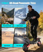 H6 Electric Scooter for Adults, 2400W Dual Motor, 40 MPH Max Speed, 40 Miles Range, 11" Off-Road Tires, Foldable