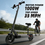 AJOOSOS X48 Electric Scooter with Seat for Commuting, 48V 1000W Motor Power, 35 mph Max Speed, Foldable E Scooter Adults