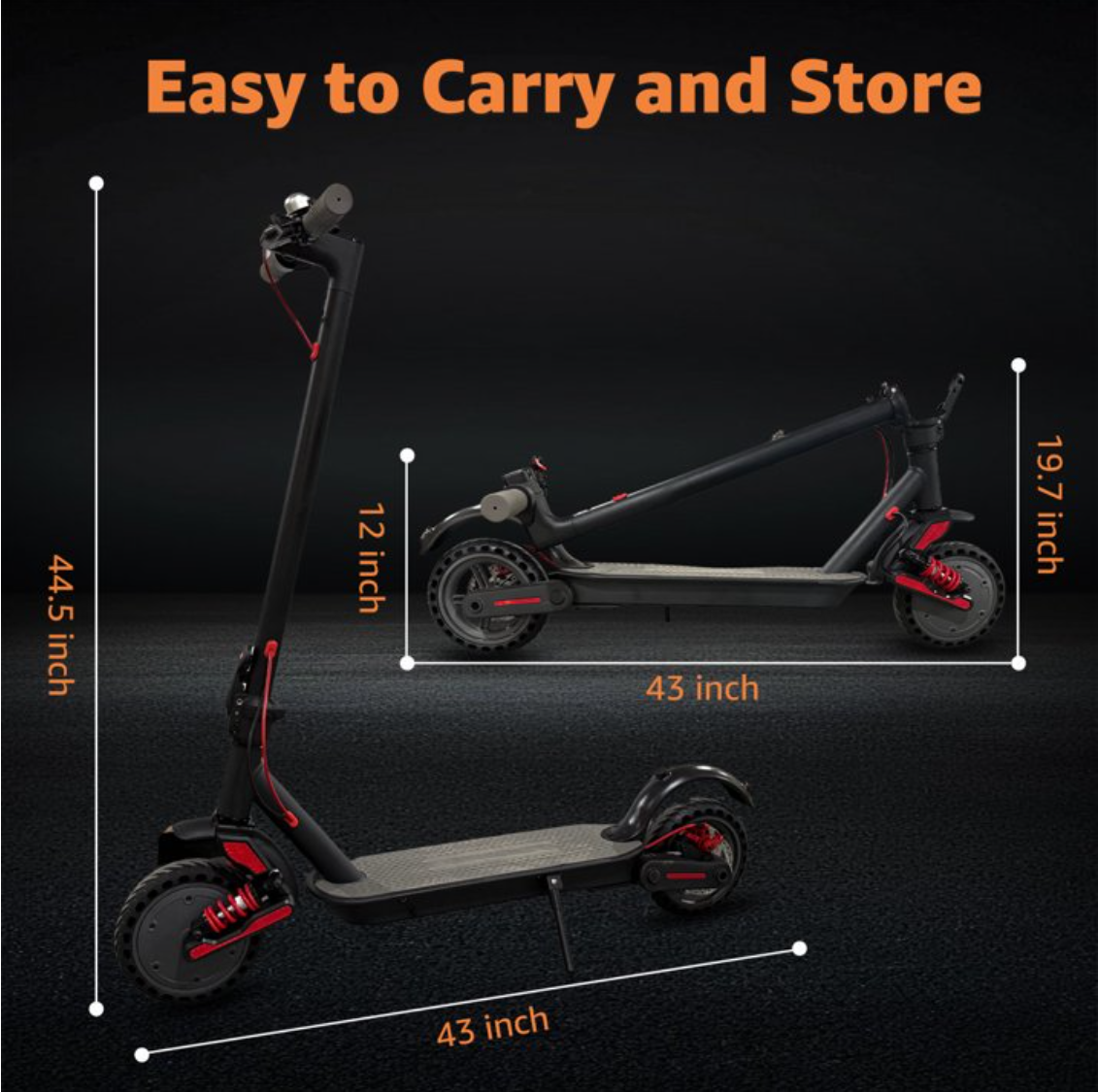 AJOOSOS X2 Electric Scooter for Adults, 36V 500W Motor, 18 MPH Max Speed, 15 Miles Range, Foldable E Scooter Image secondaire du produit
