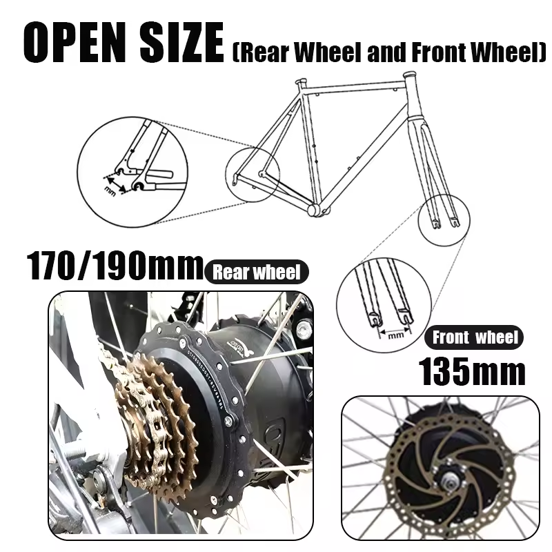 20" 26" Snow Ebike Conversion Kit 48V 1000W Rear Drive Motor 4.0 Fat Tire Wheel for SUPER 73 Electric Motor Kit with Battery