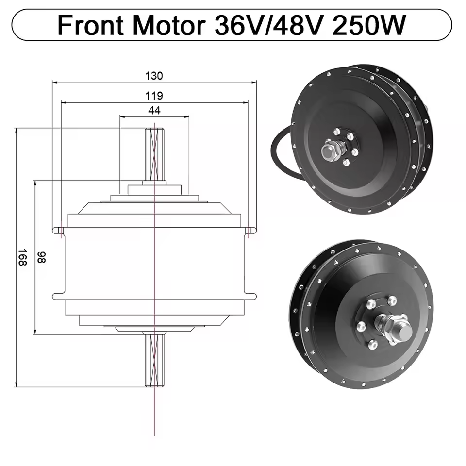 250W-2000W Ebike Hub Motor 36V 48V Brushless Gear Motor Front Rear Wheel Drive Powerful Engine Electric Bicycle Parts