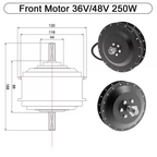 250W-2000W Ebike Hub Motor 36V 48V Brushless Gear Motor Front Rear Wheel Drive Powerful Engine Electric Bicycle Parts