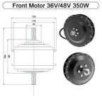 250W-2000W Ebike Hub Motor 36V 48V Brushless Gear Motor Front Rear Wheel Drive Powerful Engine Electric Bicycle Parts