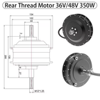 250W-2000W Ebike Hub Motor 36V 48V Brushless Gear Motor Front Rear Wheel Drive Powerful Engine Electric Bicycle Parts