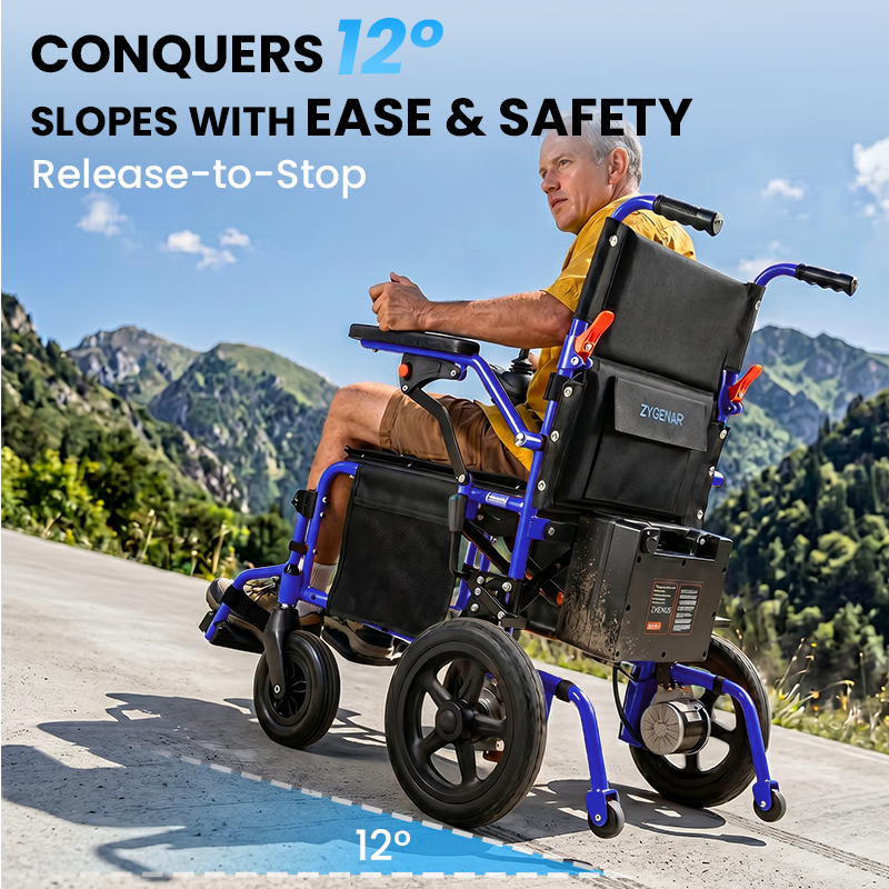 Premium Lightweight Foldable Electric Wheelchair – 500W Motor, 12° Climbing Ability & 15-Mile Range