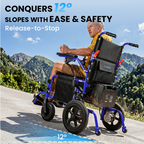 Premium Lightweight Foldable Electric Wheelchair – 500W Motor, 12° Climbing Ability & 15-Mile Range