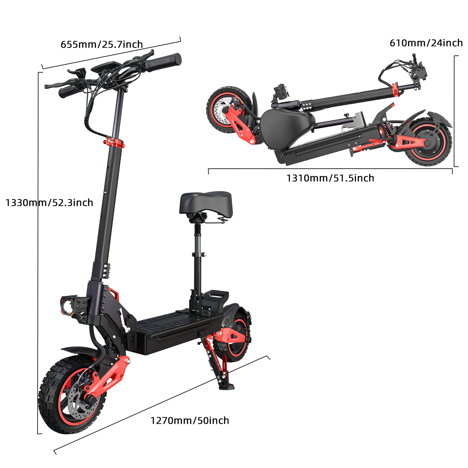 J15 MAX Electric Scooter with Seat, 1600W Motor, 31 MPH Max Speed, 31 Miles Long Range, Foldable E Scooter