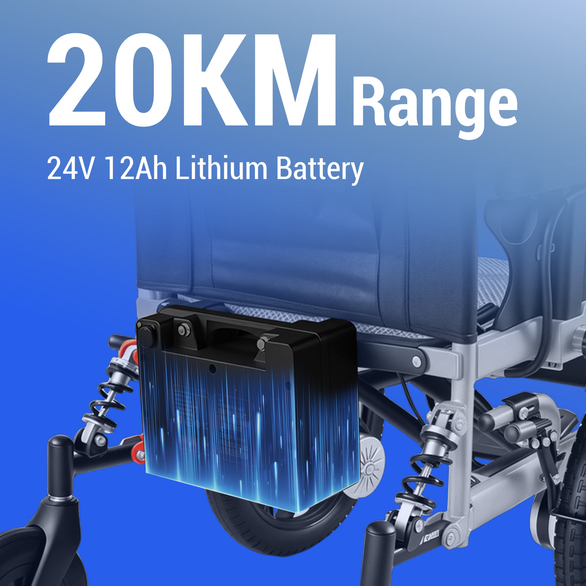 All-Terrain Folding Electric Wheelchair | 20KM Range, 16" Solid Wheels & 3-Second Fold | Heavy-Duty Mobility Scooter for Seniors (32kg)
