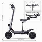 J30 MAX Electric Scooter for Adults, 6000W Dual Motor, 53 MPH Max Speed, 60V 38AH Battery, 62 Miles Super Long Range, Foldable Electric Scooter with Seat, NFC Unlock