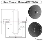 250W-2000W Ebike Hub Motor 36V 48V Brushless Gear Motor Front Rear Wheel Drive Powerful Engine Electric Bicycle Parts