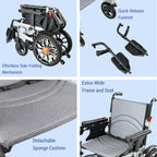500W Dual-Motor Folding Electric Wheelchair | 20KM Range, 360° Joystick Control & All-Terrain Wheels | Heavy-Duty Mobility Scooter for Seniors (32kg)