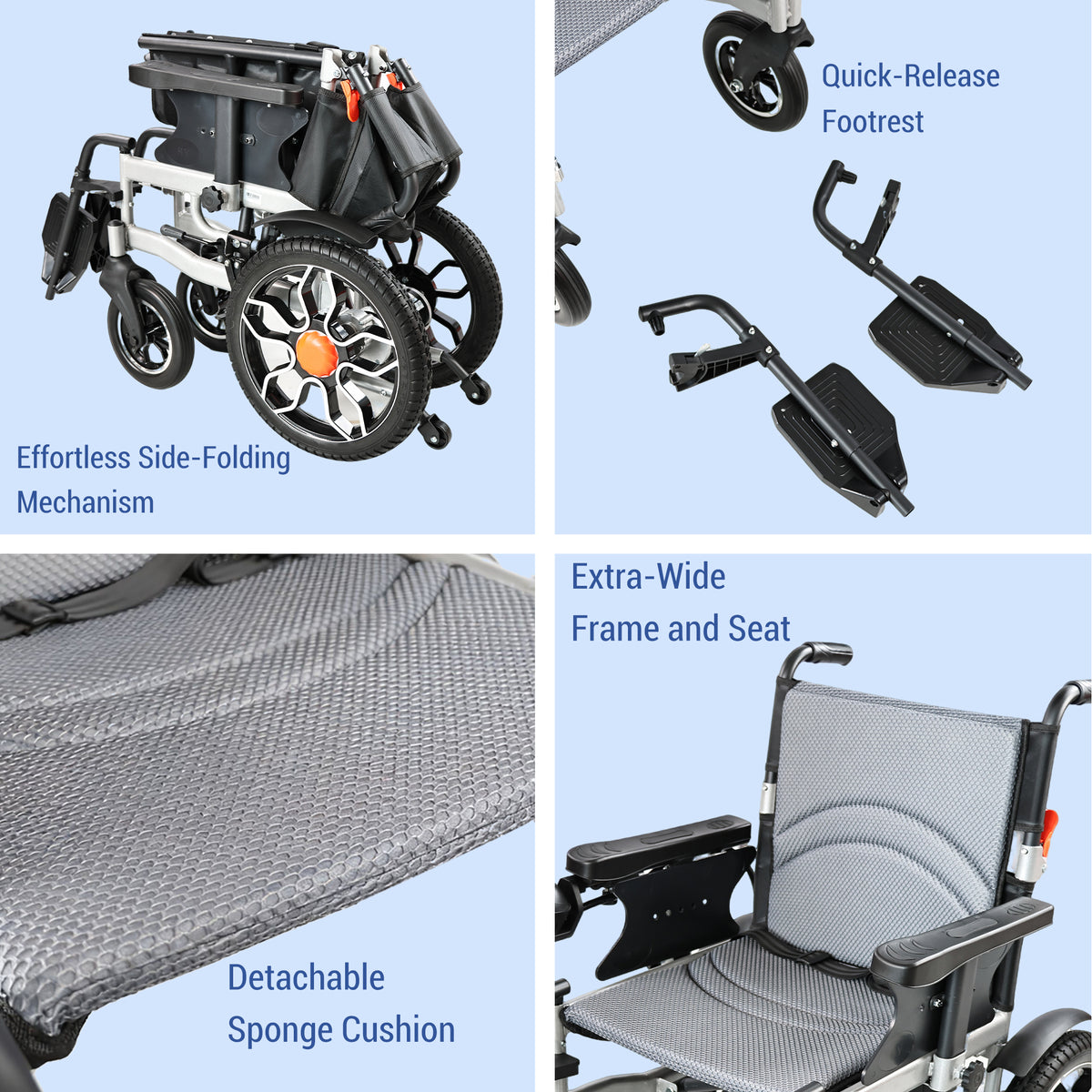 500W Dual-Motor Folding Electric Wheelchair | 20KM Range, 360° Joystick Control & All-Terrain Wheels | Heavy-Duty Mobility Scooter for Seniors (32kg)