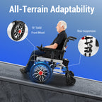 All-Terrain Folding Electric Wheelchair | 20KM Range, 16" Solid Wheels & 3-Second Fold | Heavy-Duty Mobility Scooter for Seniors (32kg)