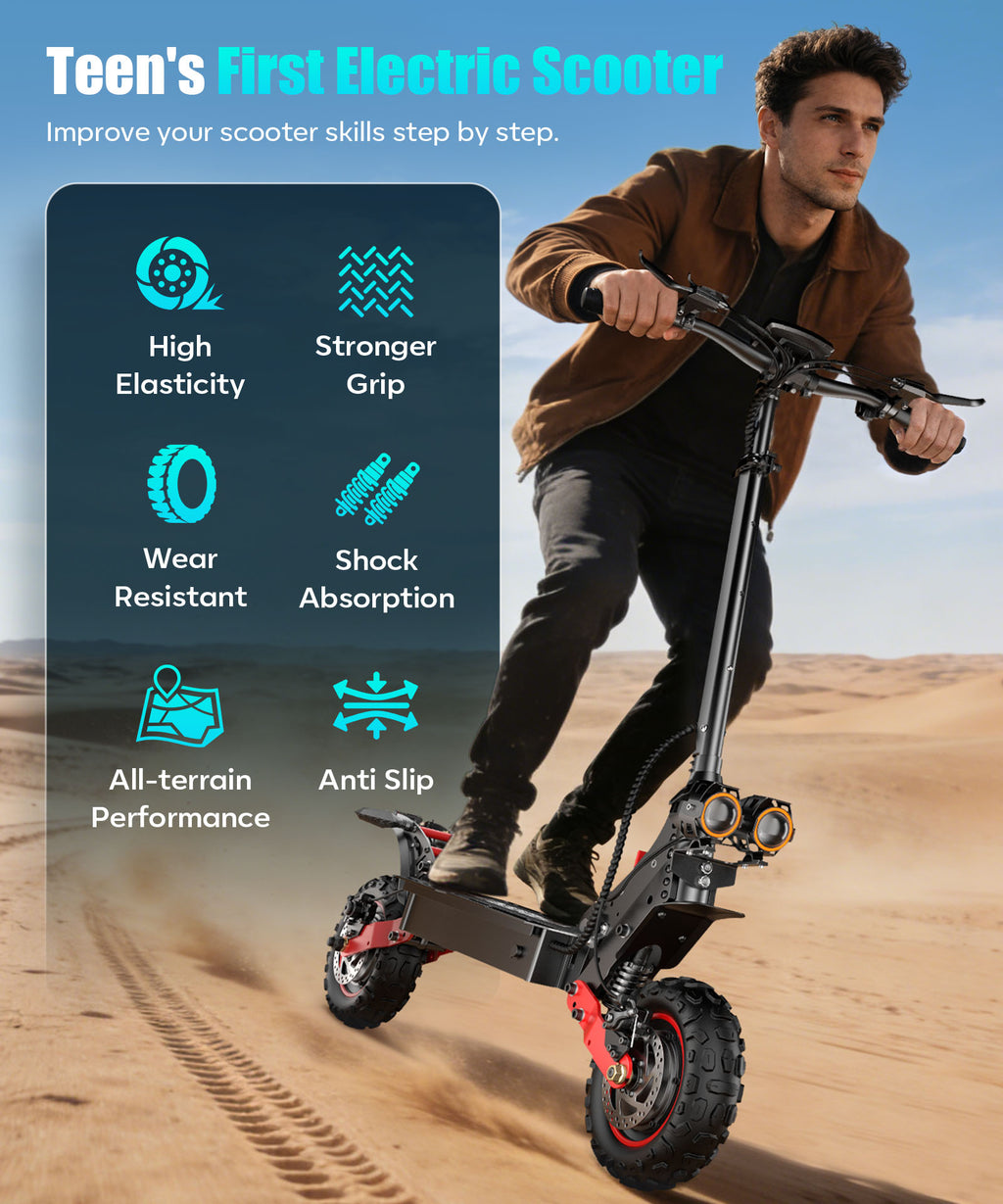 H6 Electric Scooter for Adults, 2400W Dual Motor, 40 MPH Max Speed, 40 Miles Range, 11" Off-Road Tires, Foldable