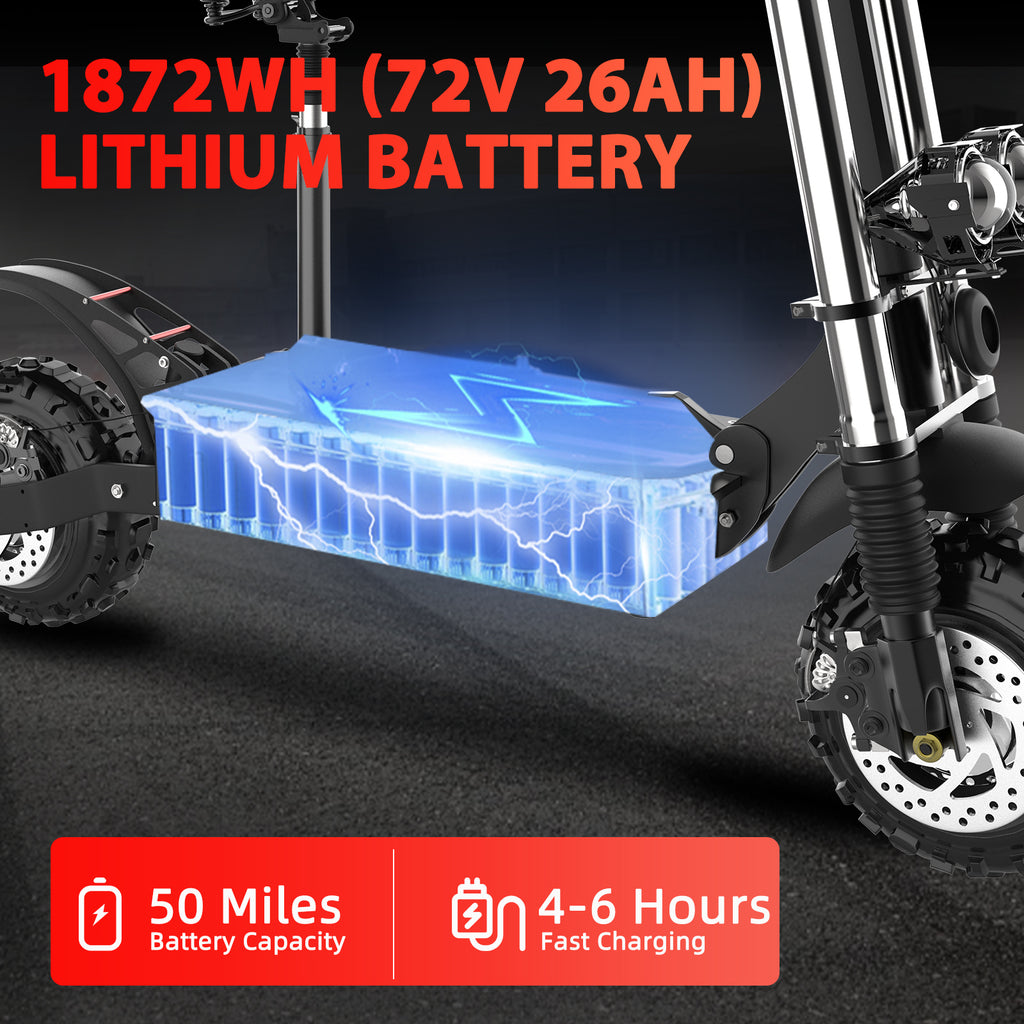 AJOOSOS X60 Dual Motor Electric Scooter Adults, 50 MPH Amazing Speed, 6000W Powerful Dual Motor