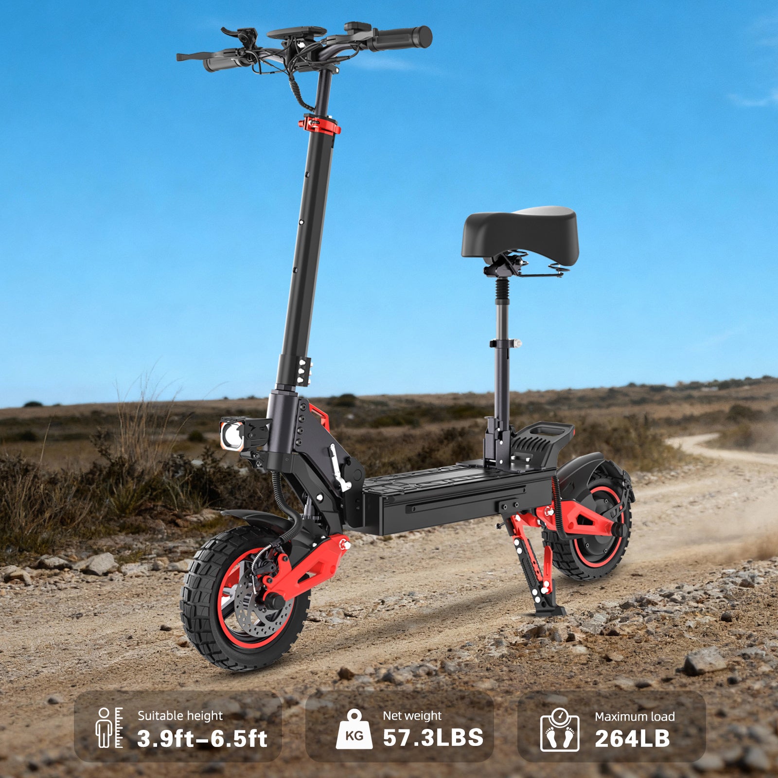 J15 MAX Electric Scooter with Seat, 1600W Motor, 31 MPH Max Speed, 31 Miles Long Range, Foldable E Scooter
