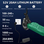 AJOOSOS X750 Electric Scooter Adults, 40 MPH Top Speed, 50 Miles Range, 52V 1600W Motor, Foldable