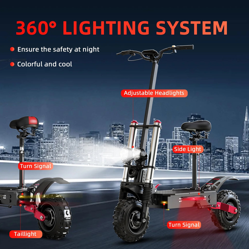 AJOOSOS X60 Electric Scooters for Adults, 50 mph Max Speed Power by 6000W Dual Motor, 50 Miles Long Range, Foldable Electric Scooter with Seat, UL2272 Certified