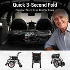All-Terrain Folding Electric Wheelchair | 20KM Range, 16" Solid Wheels & 3-Second Fold | Heavy-Duty Mobility Scooter for Seniors (32kg)