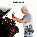Ultra-Light 22kg Carbon Fiber Folding Electric Wheelchair | Dual 200W Motors, 40KM Range & 12° Climbing | Portable Power Wheelchair for Seniors