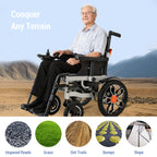 500W Dual-Motor Folding Electric Wheelchair | 20KM Range, 360° Joystick Control & All-Terrain Wheels | Heavy-Duty Mobility Scooter for Seniors (32kg)