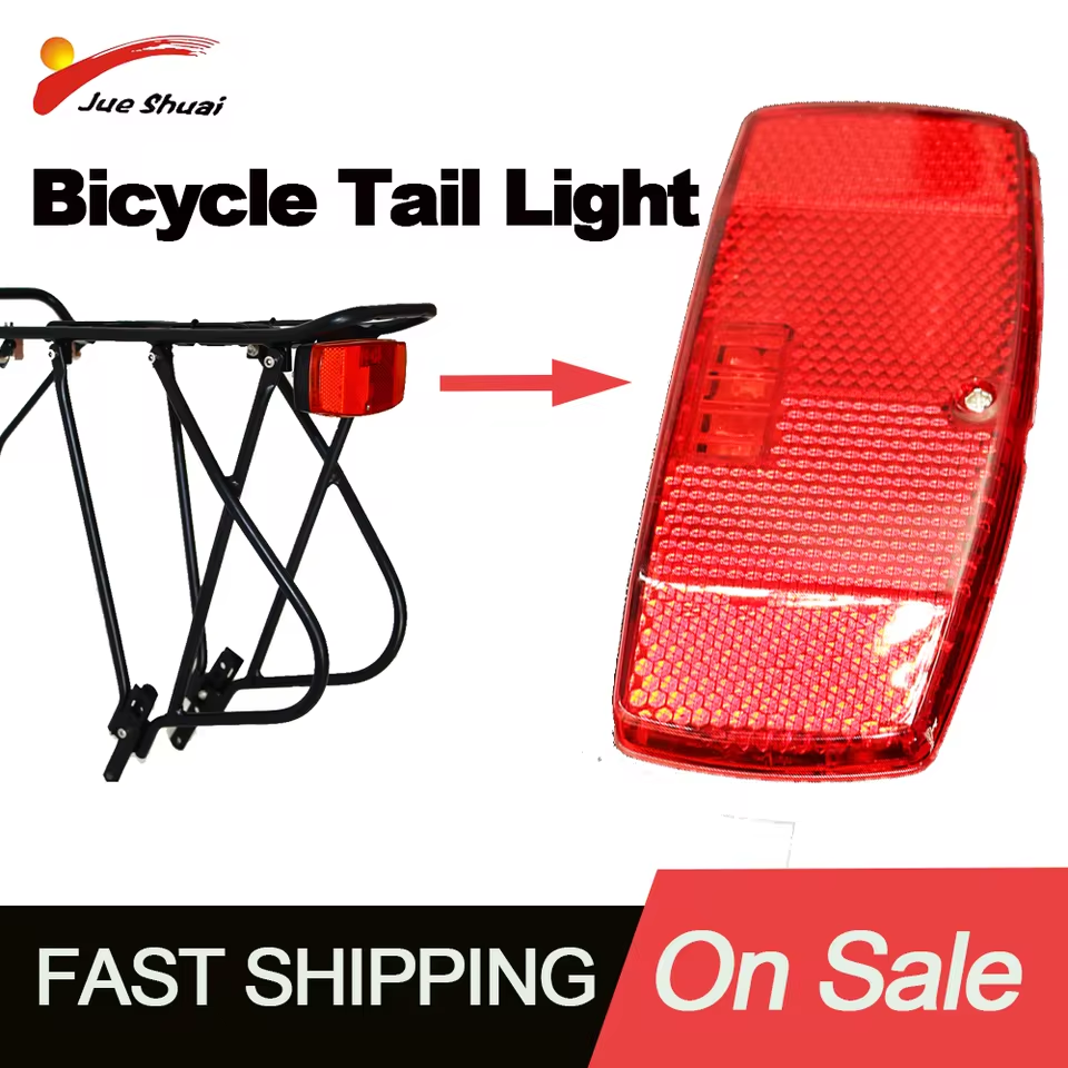 Bike Luggage Rack Light 30-40 Feet Light Range Waterproof Bicycle Rear Seat Reflective Taillight Safety for Night Ridding Main image