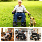 500W Dual-Motor Folding Electric Wheelchair | 20KM Range, 360° Joystick Control & All-Terrain Wheels | Heavy-Duty Mobility Scooter for Seniors (32kg)