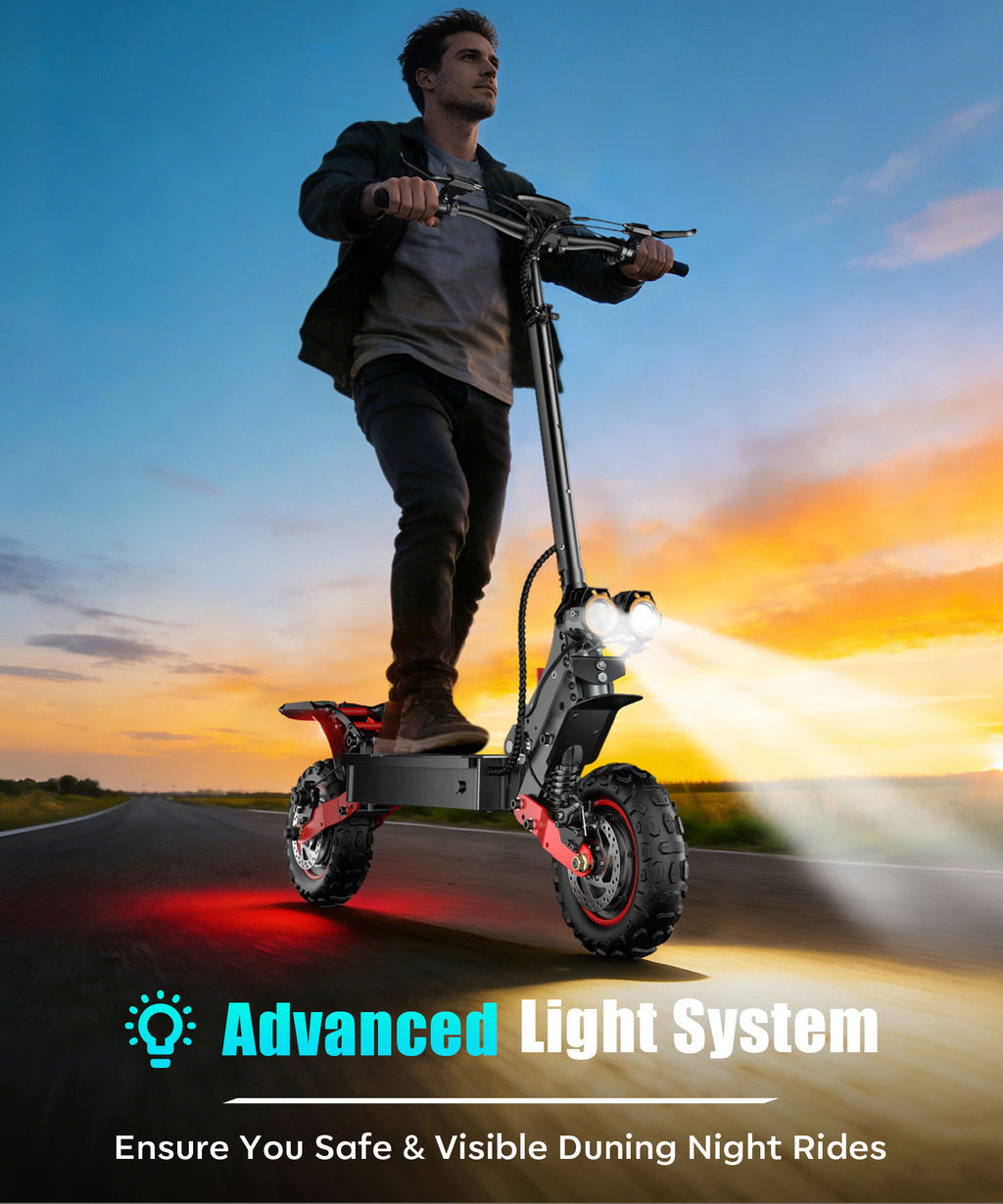 H6 Electric Scooter for Adults, 2400W Dual Motor, 40 MPH Max Speed, 40 Miles Range, 11" Off-Road Tires, Foldable