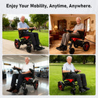 Ultra-Light 22kg Carbon Fiber Folding Electric Wheelchair | Dual 200W Motors, 40KM Range & 12° Climbing | Portable Power Wheelchair for Seniors