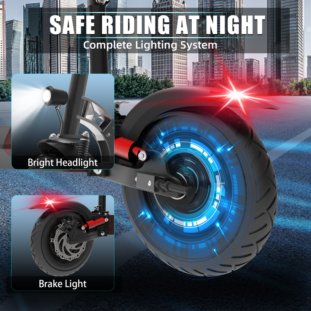 AJOOSOS X48 Electric Scooter with Seat, 48V 1000W Motor Power, 35 mph Max Speed, Foldable