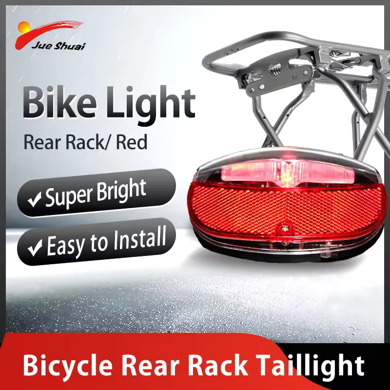 Red Bike Light for Rear Rack Carrier 2 Screws 80mm Bicycle Taillight Lamp Safety Warning Rear Light Bicycle Cycling Accessories