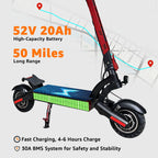 AJOOSOS X100 Electric Scooter Adults, 5600W Dual Motor, 45 mph Max Speed, 50 Miles Range, 10" All-Terrain Tires, Foldable