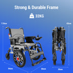 All-Terrain Folding Electric Wheelchair | 20KM Range, 16" Solid Wheels & 3-Second Fold | Heavy-Duty Mobility Scooter for Seniors (32kg)