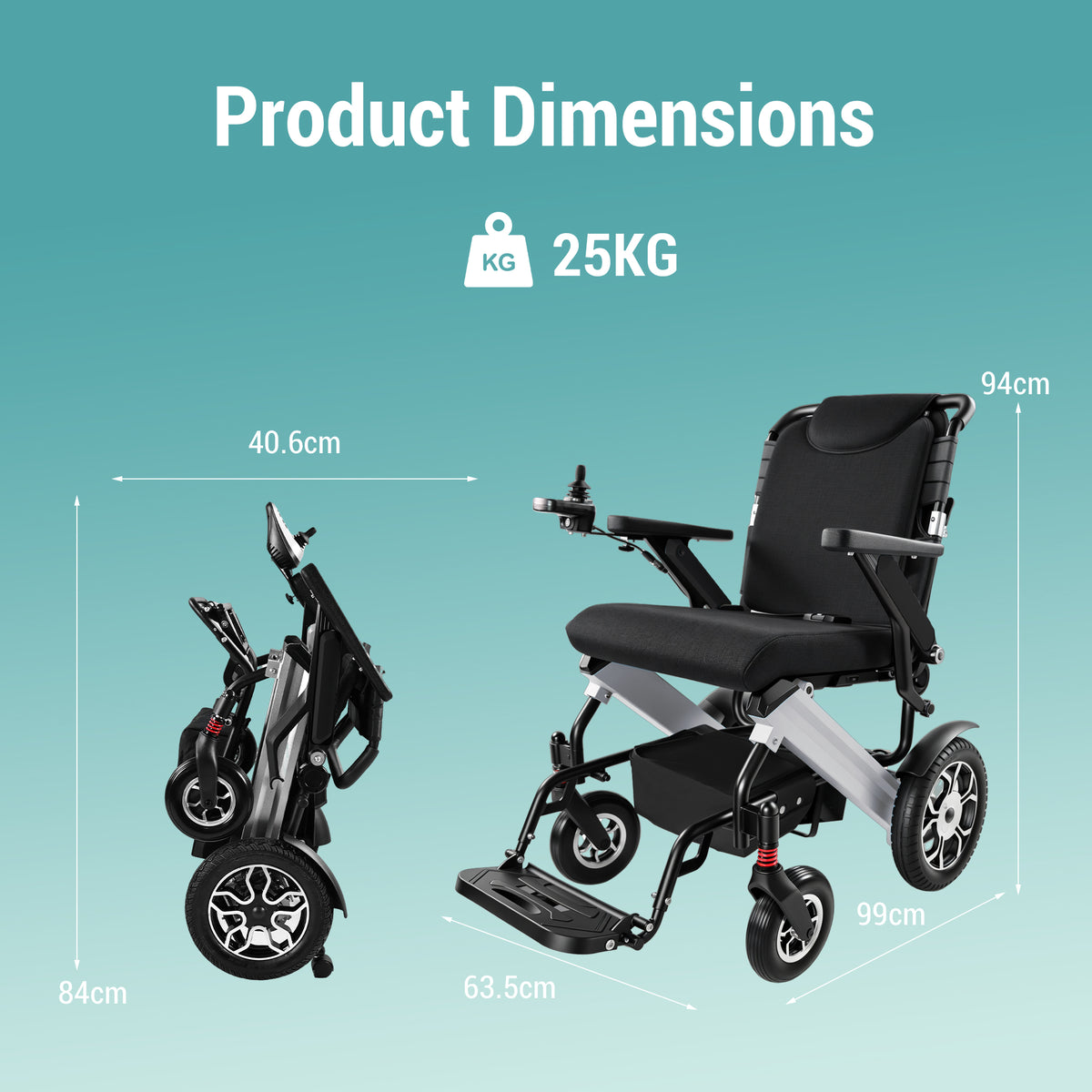 Premium Foldable Power Wheelchair with Swappable 24V Battery, Anti-Tip Wheels, Electric/Manual Switch & Under-Seat Storage - Perfect for Travel