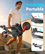 H6 Electric Scooter for Adults, 2400W Dual Motor, 40 MPH Max Speed, 40 Miles Range, 11" Off-Road Tires, Foldable