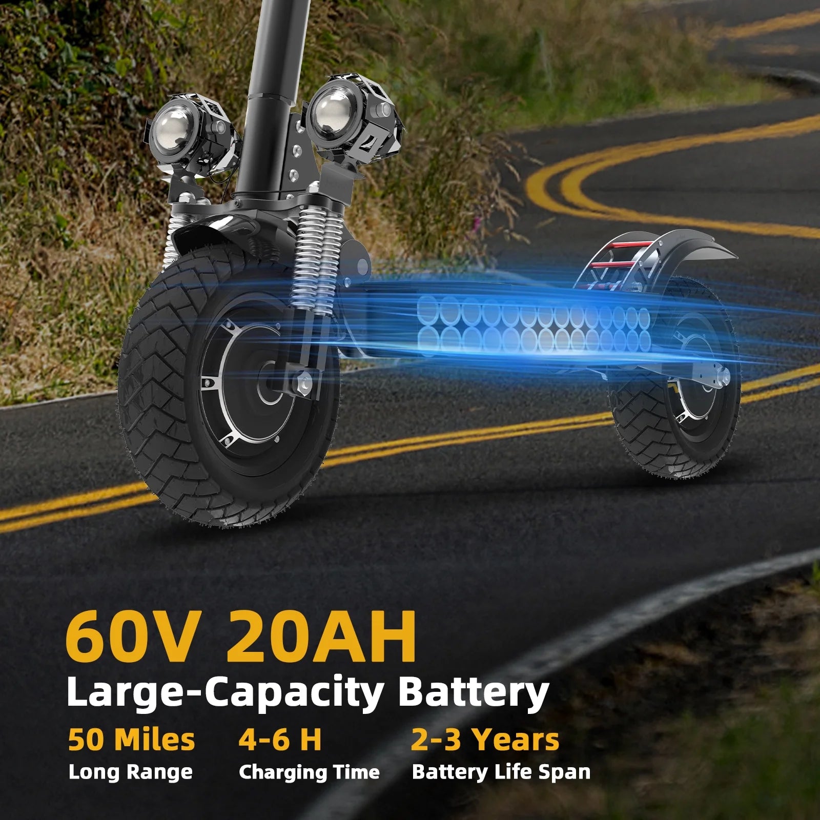 AJOOSOS X700 Electric Scooter for Adults, 3200W Dual Motor, 45 MPH Max Speed & 50 Miles Long Range