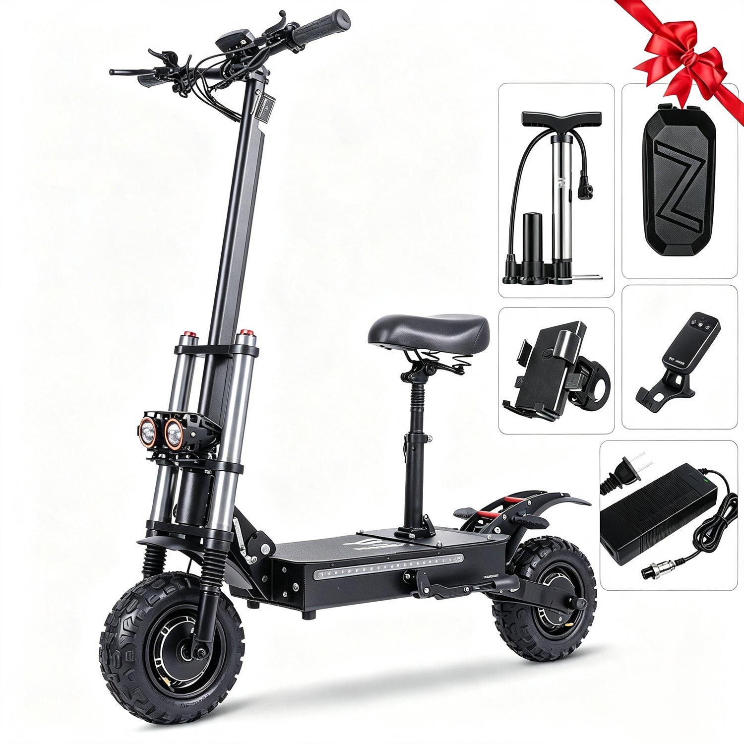 J30 MAX Electric Scooter for Adults, 6000W Dual Motor, 53 MPH Max Speed, 60V 38AH Battery, 62 Miles Super Long Range, Foldable Electric Scooter with Seat, NFC Unlock