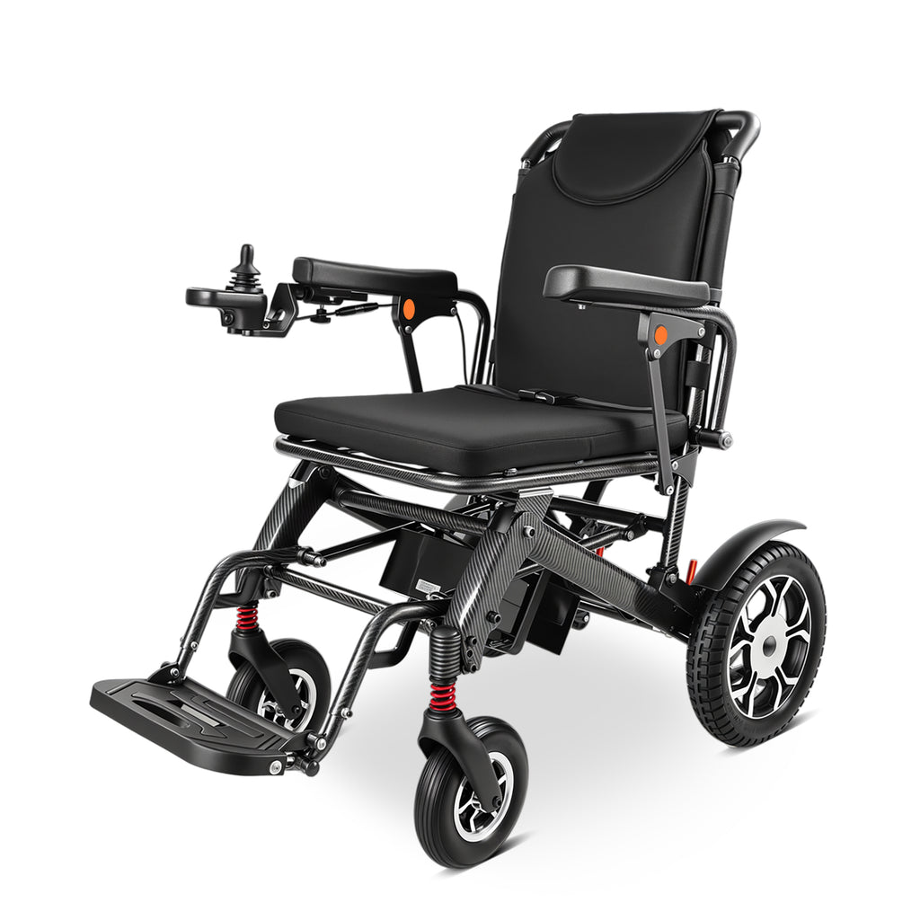 Lightweight Folding Electric Wheelchair | 500W Brushless Motor, 25KM Range, 360° Joystick Control | Portable Mobility Scooter for Seniors