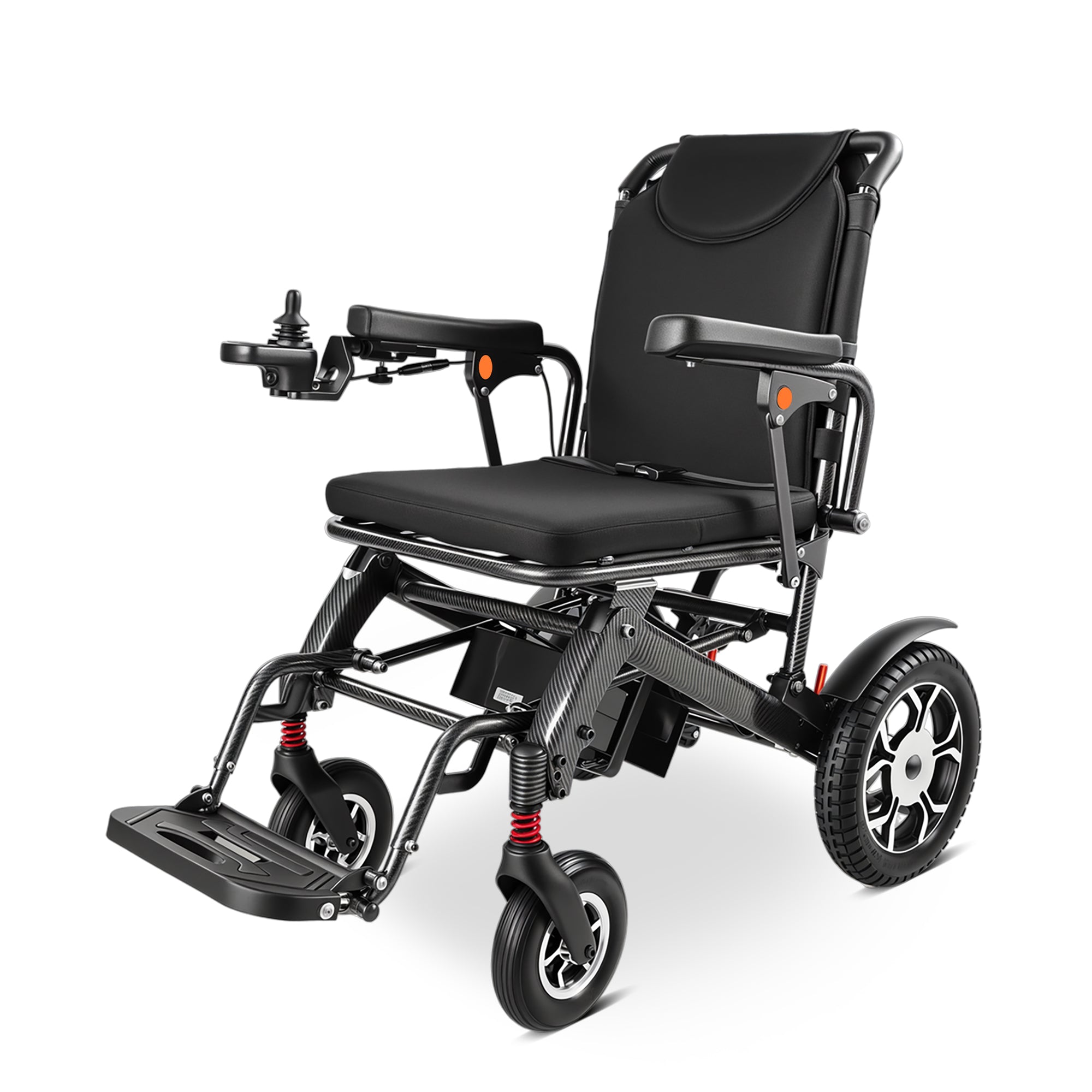 Lightweight Folding Electric Wheelchair | 500W Brushless Motor, 25KM Range, 360° Joystick Control | Portable Mobility Scooter for Seniors