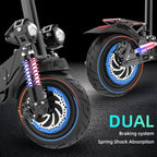 AJOOSOS X500 Dual Motor Electric Scooter, 48V 2000W, 40 MPH Top Speed, 40 Miles Long Range with Removable Seat, UL2272 Certified