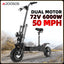 AJOOSOS X60 Electric Scooters for Adults, 50 mph Max Speed Power by 6000W Dual Motor, 50 Miles Long Range, Foldable Electric Scooter with Seat, UL2272 Certified