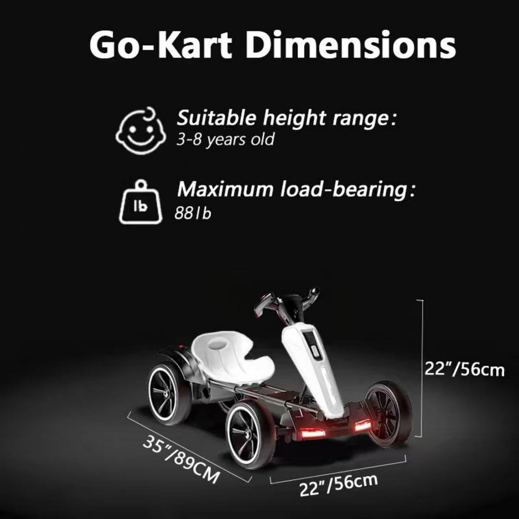AJOOSOS 12V Metal Go Karts for Kids 3-6 Years Powered Ride-On with 400W*2 Motors 5 mph Max Speed