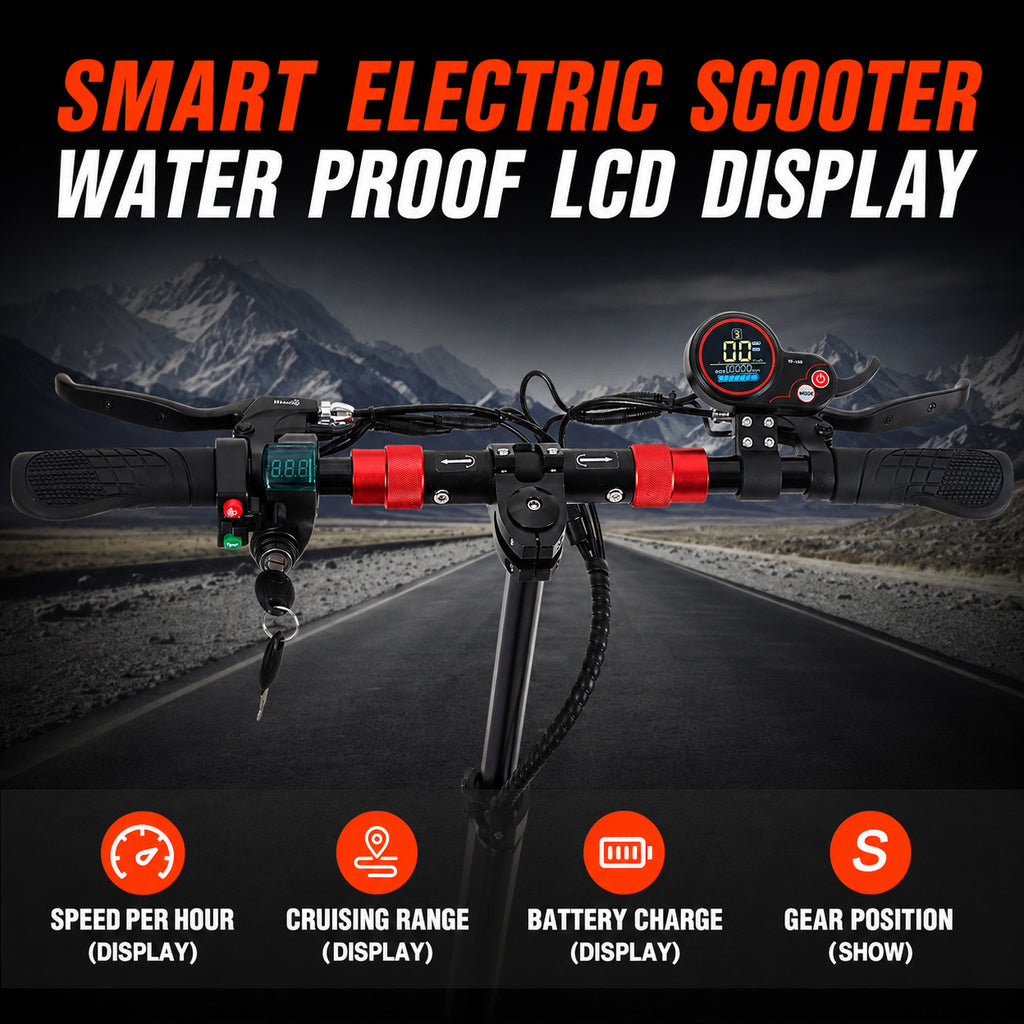 J01 Electrcic Scooter Adults with Seat, 1200W Motor, 25 MPH Max Speed, 28 Miles Long Range, Foldable Electric Scooters for Commuting