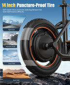 H14 Electric Scooter for Adults with Seat, 600W Peak Motor, 21  MPH Max Speed, Detachable Large Basket, 14" Puncture‑Proof Tire, Removable 36V Battery, Dual Brakes for Commuter Grocery Shopping