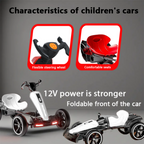 AJOOSOS 12V Metal Go Karts for Kids 3-6 Years Powered Ride-On with 400W*2 Motors 5 mph Max Speed