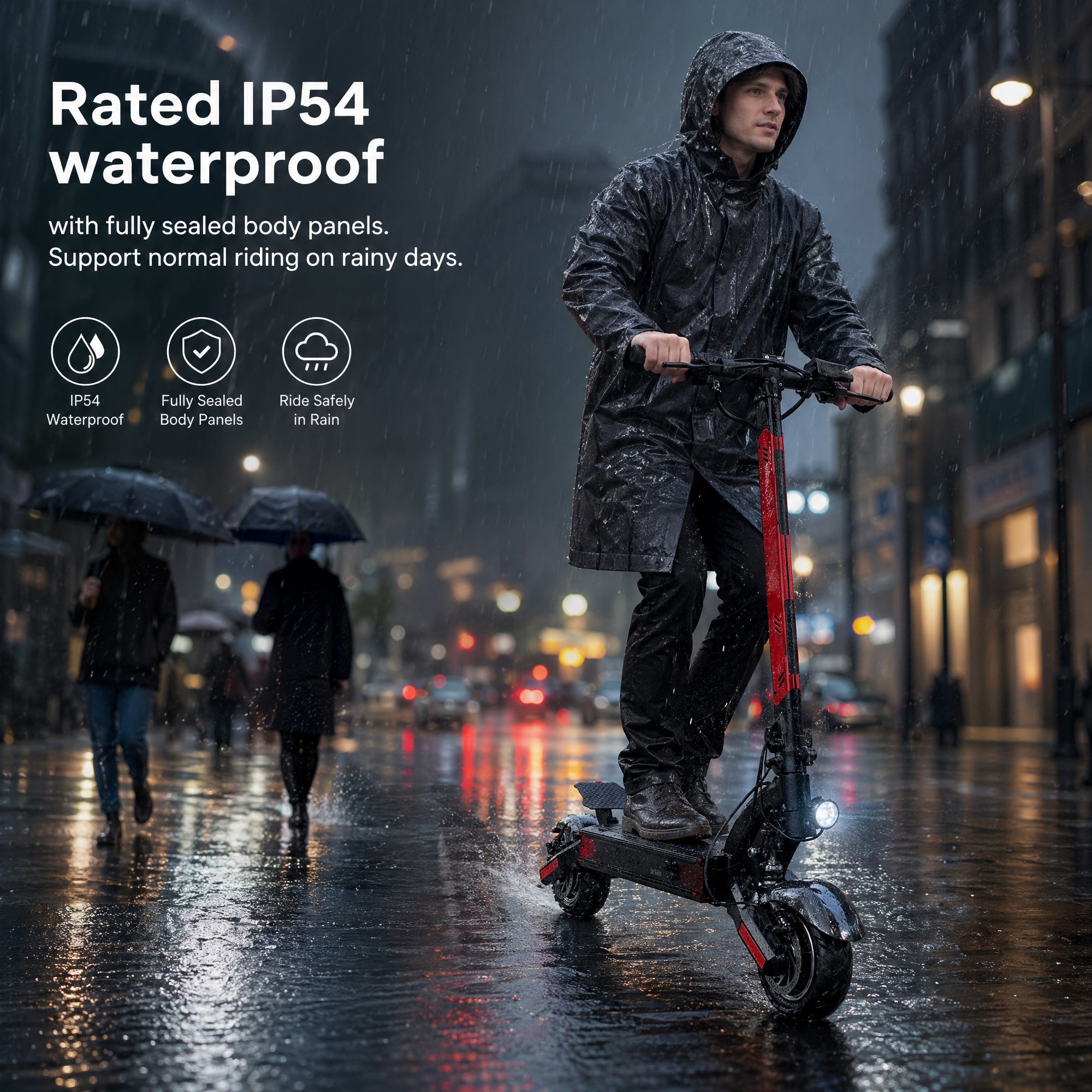AJOOSOS X100 Electric Scooter Adults, 5600W Dual Motor, 45mph Top Speed, 50 Miles Range, Foldable