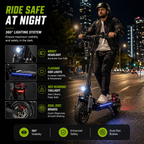 AJOOSOS X750 MAX Electric Scooter, 43 mph Max Speed, 50 Miles Long Range, 3200W Motor, Foldable Scooter Electric for Adults